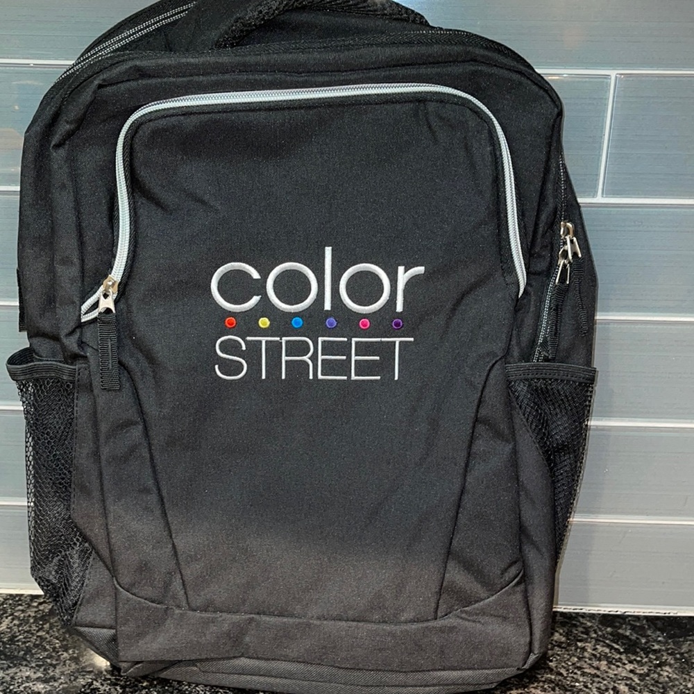 Brand New Color Street Back Pack 3 Zipper Pockets 2 Side Pockets